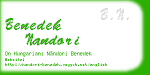 benedek nandori business card