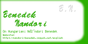 benedek nandori business card